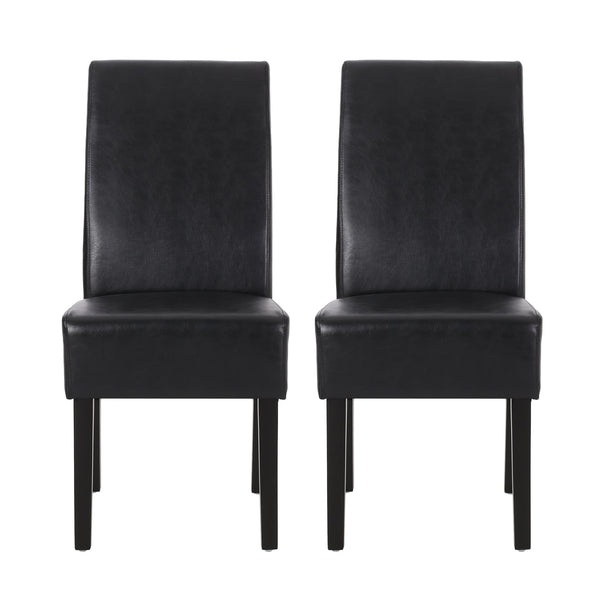 English Elm Dining Chair Set of 2 Upholstered Rubberwood Legs Minimalist Contemporary Seating 60162.00PUMDNT