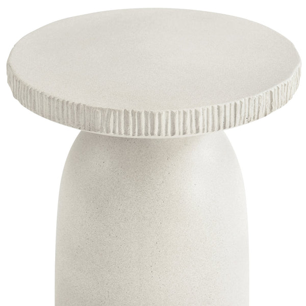 Bernhardt Bernhardt Antibes Accent Table — Sculptural Pumice Grc Side Table, Ribbed Edge, Rustic Modern Statement (18"X18"X24") 350115