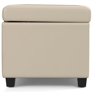 English Elm Avalon Extra Large Storage Ottoman Bench - Versatile Satin Cream Seat With Child-Safe Hinge B136P158654