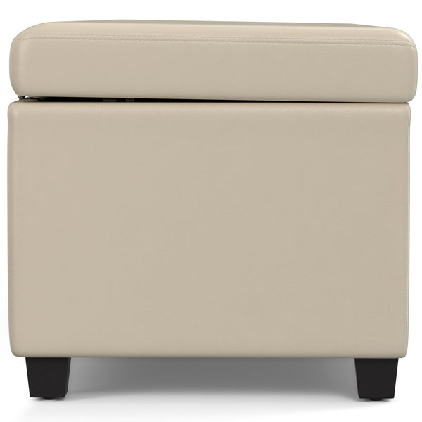 English Elm Avalon Extra Large Storage Ottoman Bench - Versatile Satin Cream Seat With Child-Safe Hinge B136P158654
