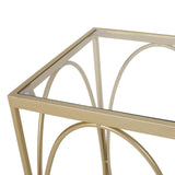 Christopher Knight Home® - Noble House - Bennion Modern Glam Glass Top End Table, Champagne Gold And Black