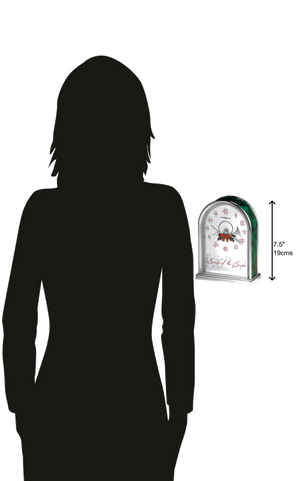 Hekman Furniture 645687 Festive Holiday Table Clock With Melodies - Elegant Silver Design & Decorative Dial  Sounds Of The Season Tabletop Clock 645687