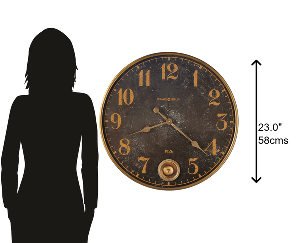 Hekman Furniture 625733 Union Depot Oversized Wall Clock - Antique Brass Accents & Aged Black Dial For Any Decor  Union Depot Gallery Wall Clock 625733