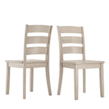 Homelegance By Top-Line Lorren Ladder Back Wood Dining Chairs (Set of 2) White Rubberwood