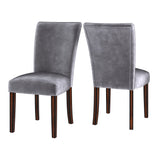 Homelegance By Top-Line Harmonn Upholstered Parson Dining Chairs (Set of 2) Espresso Rubberwood