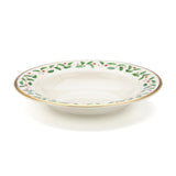 Holiday Porcelain Soup Bowl with 24-Karat Gold Trim, Holly Motif - 9