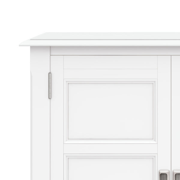 English Elm Burlington Low Storage Cabinet with Handcrafted Solid Wood, Transitional Design, Adjustable Shelves and Anti-Tip Safety White B136P158511