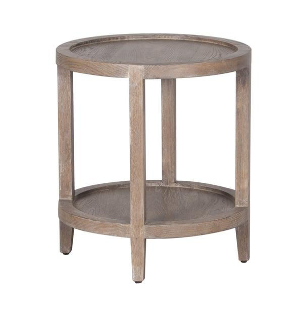 Porter Designs Lowell Solid White Oak End Table - Stylish, Durable, With Extra Storage Shelves Brown Wood 05-108-08-1920