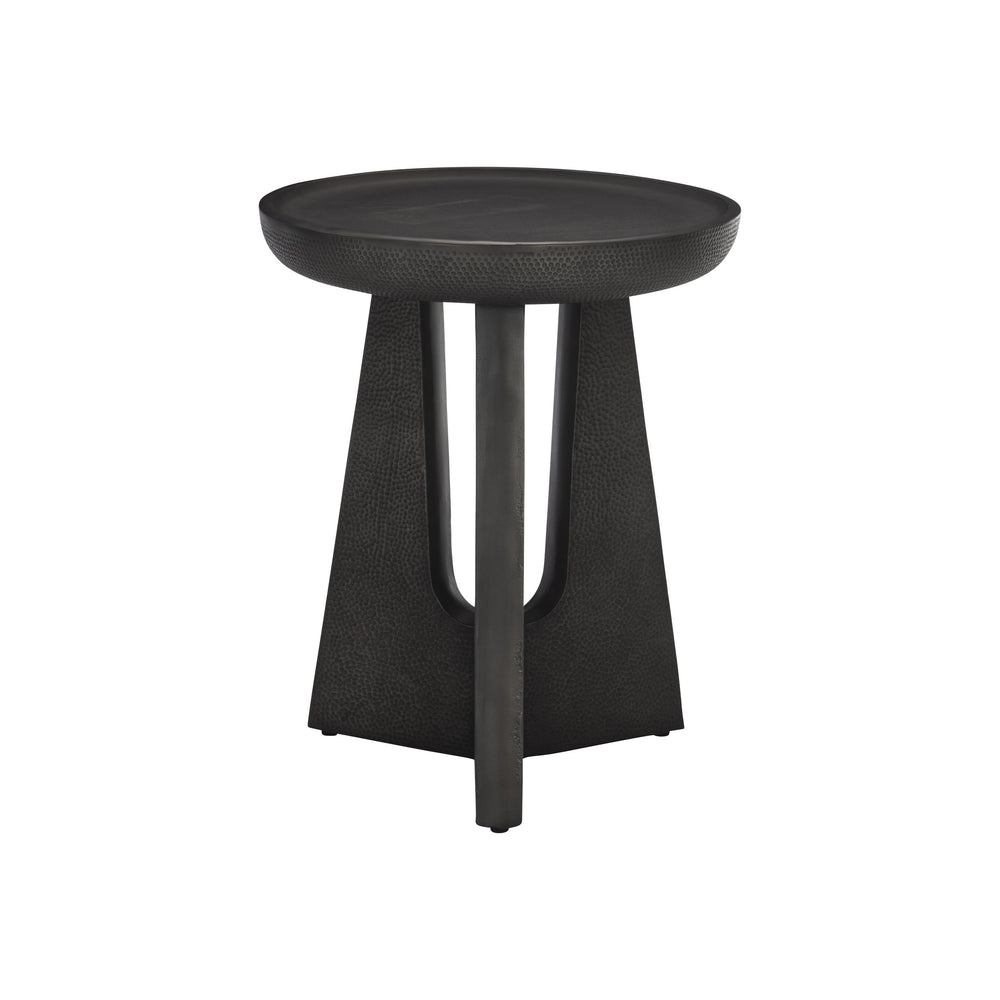 Bernhardt Bernhardt Nala Side Table — Textured Black Nickel Cast Aluminum, Sculptural Basin Top, Worldly Modern Accent 309116