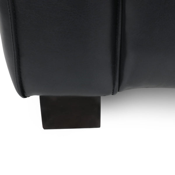 English Elm Christopher Knight Home® - CLUB Chair with Tuxedo Silhouette, Faux Leather Upholstery and Bold Birch Wood Legs for Comfort Black 31.75 L x 24.5 W x 22.5 H 71800.00MDNT