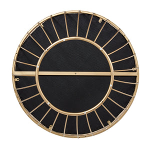 Homelegance By Top-Line Ernesto Fabric Upholstered Round Ottoman Gold Fabric