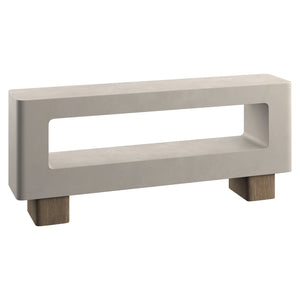 Bernhardt Bernhardt Casa Paros Console With Bedrock Concrete Top And Playa White Oak Legs, Rustic-Modern Focal Piece 317914