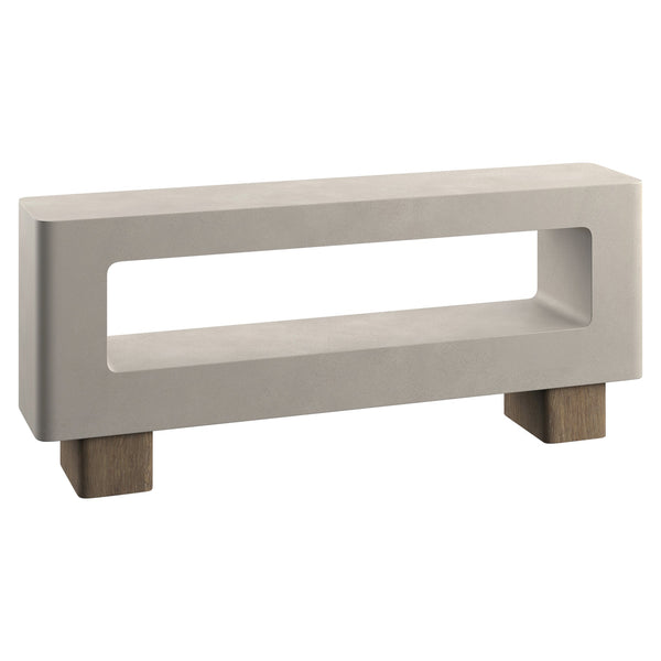 Bernhardt Bernhardt Casa Paros Console With Bedrock Concrete Top And Playa White Oak Legs, Rustic-Modern Focal Piece 317914