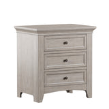 Homelegance By Top-Line Macie 3-Drawer Wood Modular Storage Nightstand with Charging Station White Wood