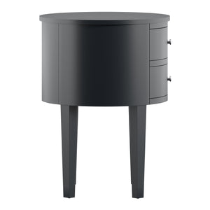 Homelegance By Top-Line Tallon 2-Drawer Oval Wood Accent Table Black Wood