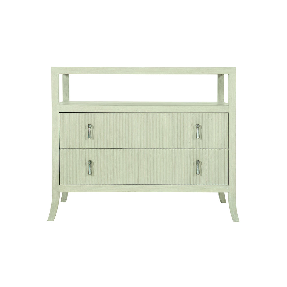 Bernhardt Bernhardt Cerused Linen East Hampton Bachelor's Chest With Beaded Drawers & Aged Silver Pulls, 37.25"W 395230