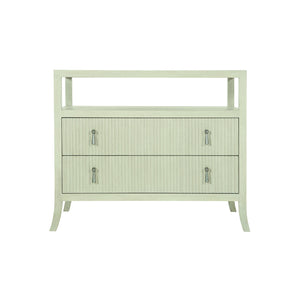 Bernhardt Bernhardt Cerused Linen East Hampton Bachelor's Chest With Beaded Drawers & Aged Silver Pulls, 37.25"W 395230