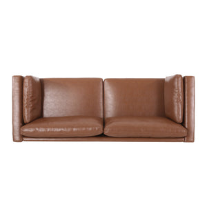 English Elm Christopher Knight Home® - 3 Seater Sofa – Elegant Light Brown Faux Leather Couch For Modern Living Rooms, Easy Assembly & Comfort 72145.00ACOGN_72145.00BCOGN
