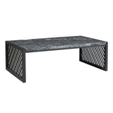 Modern Industrial Stone Top Cocktail Table Black with Stone P301728 Pulaski Furniture