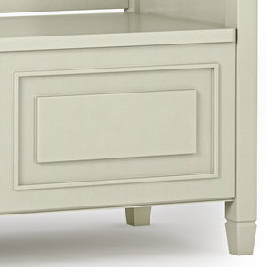 English Elm Connaught Entryway Storage Bench - Handcrafted Antique White Charm With Smart Storage & Seating B136P158532
