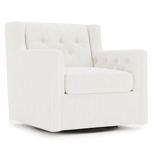 Bernhardt Candace Fabric Swivel Chair White,Cream Fabric B7292SA