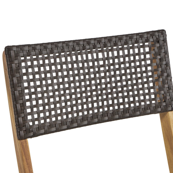 English Elm Christopher Knight Home® - HILLSIDE Woven Bistro Chair Set of 2 — Folding Wood Patio Seating with Handcrafted Caning, Low-Maintenance Comfort Brown 65092.00