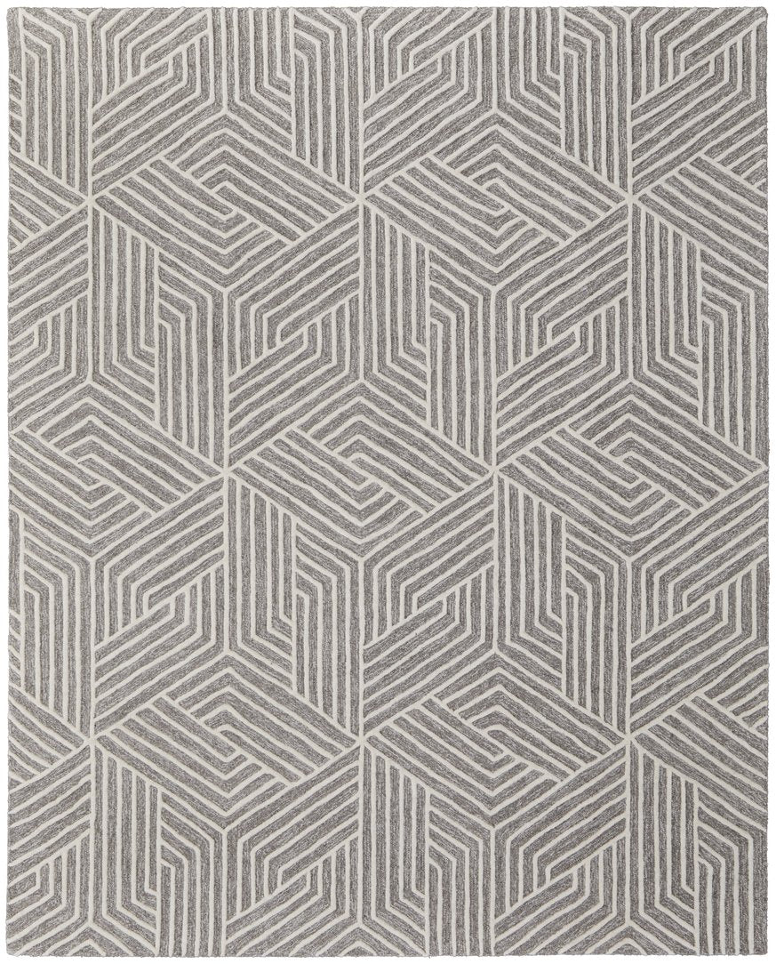 Feizy Rugs Lytton Hand-tufted Wool Geometric Rug – Durable, Stylish, And Perfect For Any High-traffic Space Gray,Ivory Wool T24t8010grycrmp00