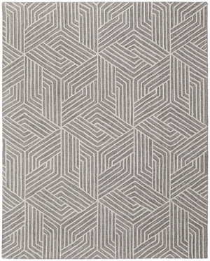 Feizy Rugs Lytton Hand-tufted Wool Geometric Rug – Durable, Stylish, And Perfect For Any High-traffic Space Gray,Ivory Wool T24t8010grycrmp00