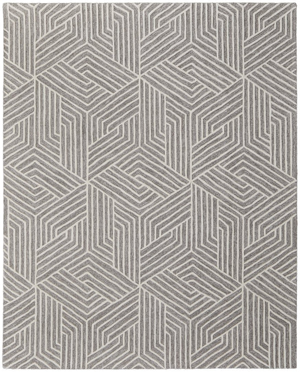Feizy Rugs Lytton Hand-tufted Wool Geometric Rug – Durable, Stylish, And Perfect For Any High-traffic Space Gray,Ivory Wool T24t8010grycrmp00