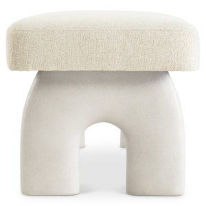 Bernhardt Bernhardt Antibes Bench With Arched Pumice Concrete Supports And Upholstered Seat, Rustic Modern Accent 350506
