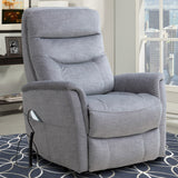 Parker House Parker Living Gemini - Capri Silver Power Lift Recliner with Articulating Headrest Capri Silver 100% Polyester MGEM#812LIFT-CSI