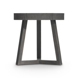Bernhardt Bernhardt Kaya Outdoor Side Table With Sliced Teak Top & Suar Wood Base, Smoked Truffle Finish X08127