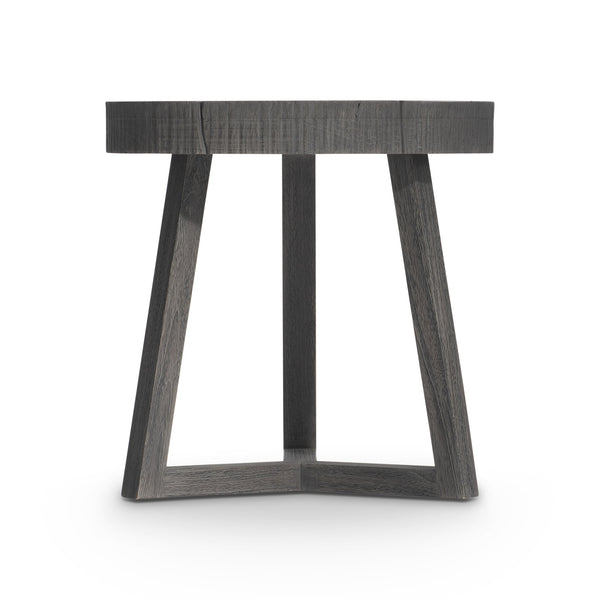 Bernhardt Bernhardt Kaya Outdoor Side Table With Sliced Teak Top & Suar Wood Base, Smoked Truffle Finish X08127