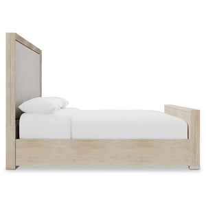 Bernhardt Bernhardt Prado King Panel Bed — Rustic-Modern Tawny Wood With Upholstered Panels, Durable Support K1890