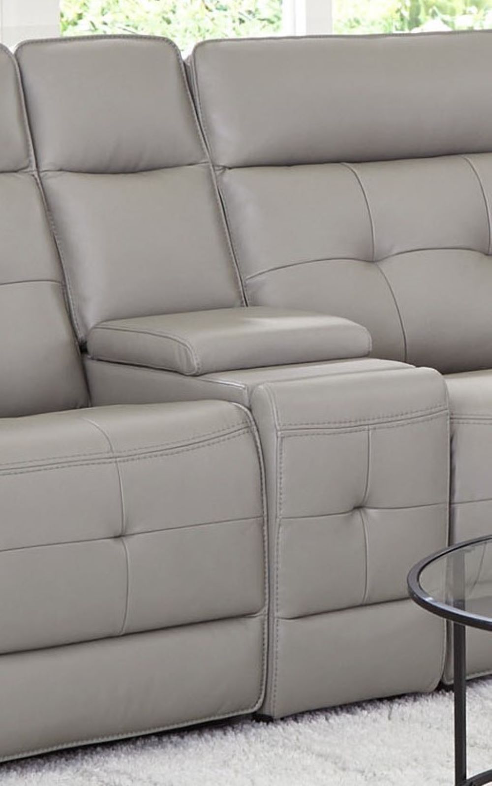 Parker House Parker Living Canterbury - Luxurious Power Armless Zero Gravity Recliner For Ultimate Comfort Light Grey 100% Leather ,Leather Match Mcan#860-pew