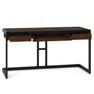 English Elm Erina Desk In Farmhouse Brown - Rustic Solid Acacia With Modern Metal Frame & Functional Storage Solutions B136P158624