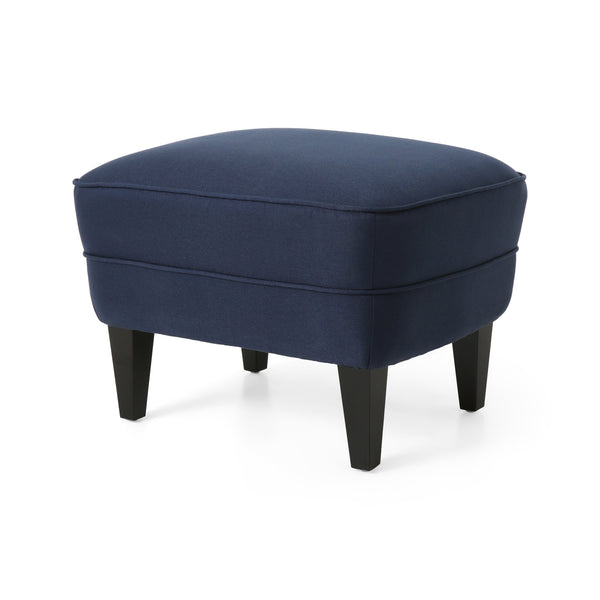 English Elm Christopher Knight Home® - CLUB Plush Fabric Club Chair and Ottoman Set with Birch Legs, Cozy 100% Polyester Upholstery Comfort Blue 33.75 L x 33.5 W x 31 H 67821.00BLU