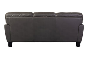 Porter Designs Porter Penner Charcoal Gray Top Grain Leather Sofa With Timeless Button Tufting For Elegant Living Gray Leather 02-189-01-5078