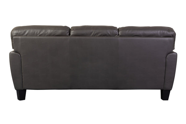 Porter Designs Porter Penner Charcoal Gray Top Grain Leather Sofa With Timeless Button Tufting For Elegant Living Gray Leather 02-189-01-5078