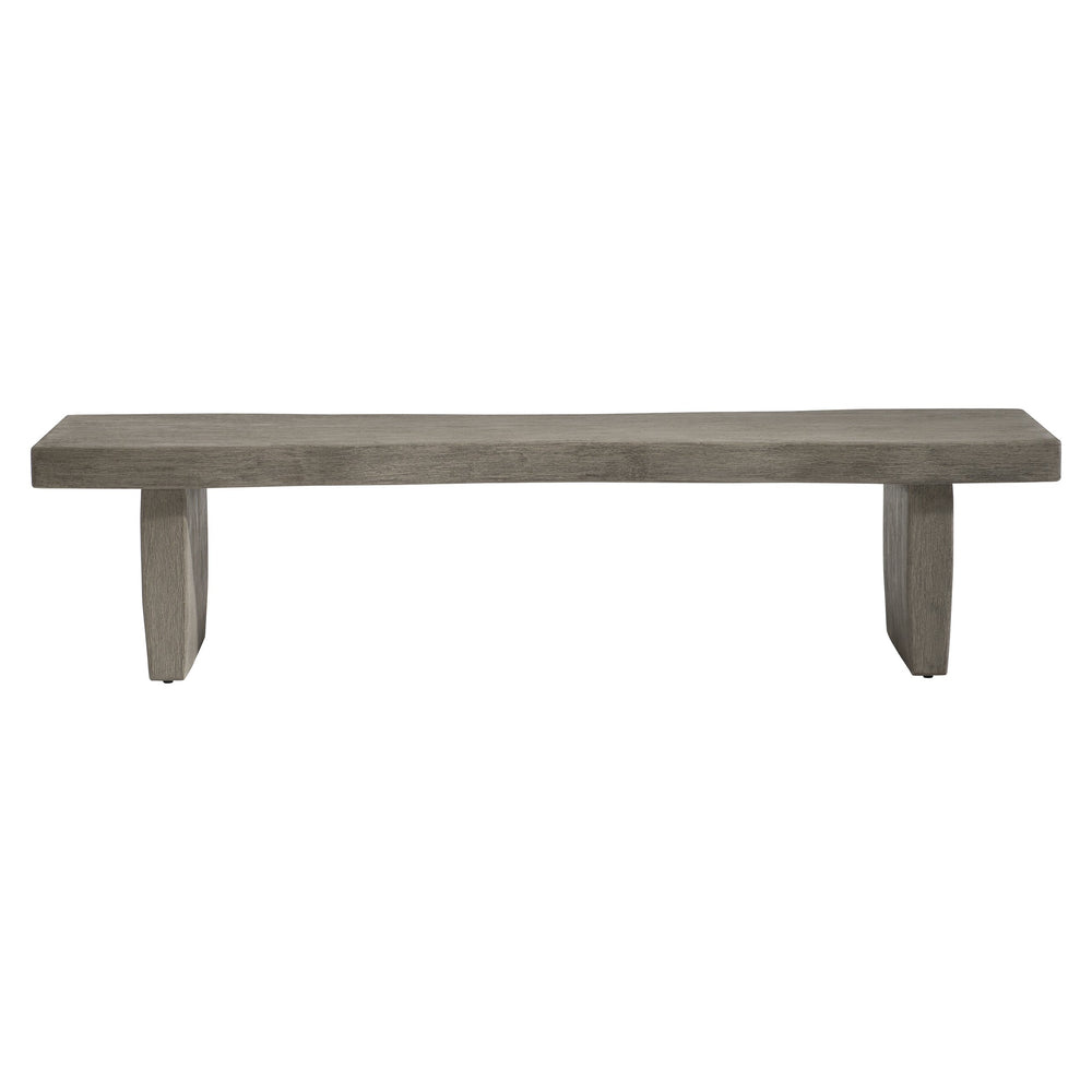 Bernhardt Bernhardt Carbonized Teak Kona Outdoor Bench With Live-Edge Top, Weathered Finish, 76" Durable Seating X05508