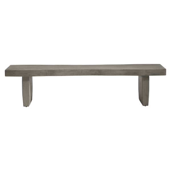 Bernhardt Bernhardt Carbonized Teak Kona Outdoor Bench With Live-Edge Top, Weathered Finish, 76" Durable Seating X05508