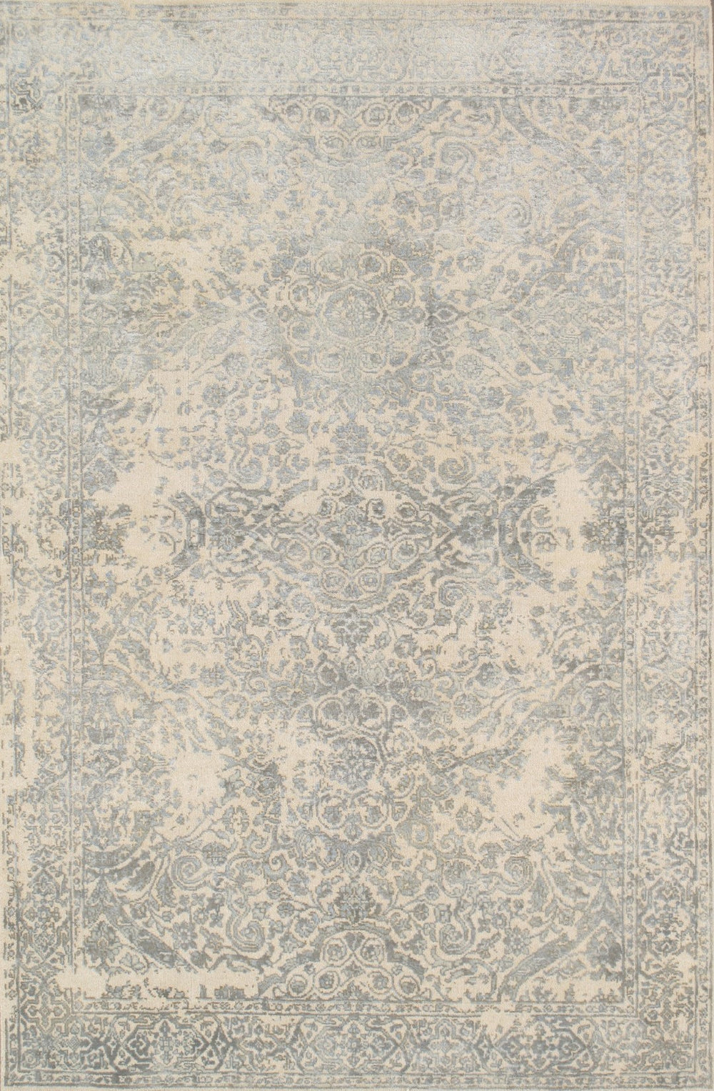 Pasargad Home Transitional Collection Hand-knotted Silk & Wool Area Rug For Luxurious Decor   Pce-1309bge 4x6