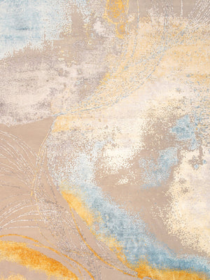 Pasargad Home Modern Hand-knotted Area Rug – Elegant Abstract Design In Premium Viscose Silk & Wool   Pa-9 12x15