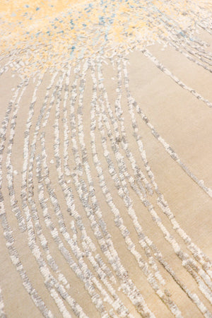 Pasargad Home Modern Hand-knotted Area Rug – Elegant Abstract Design In Premium Viscose Silk & Wool   Pa-9 12x15