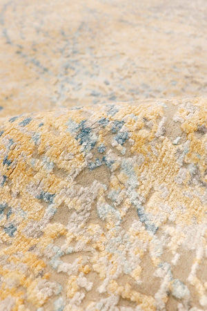 Pasargad Home Modern Hand-knotted Area Rug – Elegant Abstract Design In Premium Viscose Silk & Wool   Pa-9 12x15