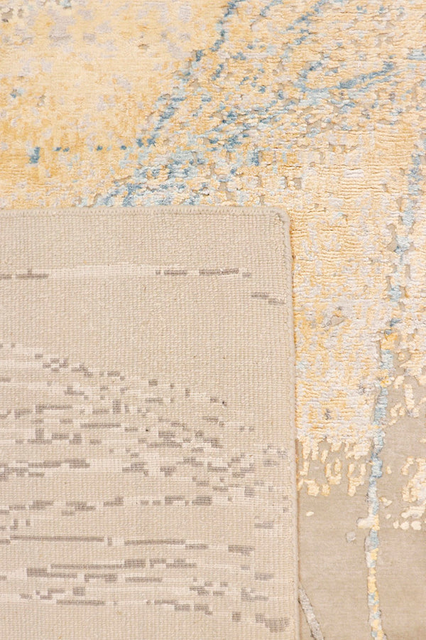 Pasargad Home Modern Hand-knotted Area Rug – Elegant Abstract Design In Premium Viscose Silk & Wool   Pa-9 12x15