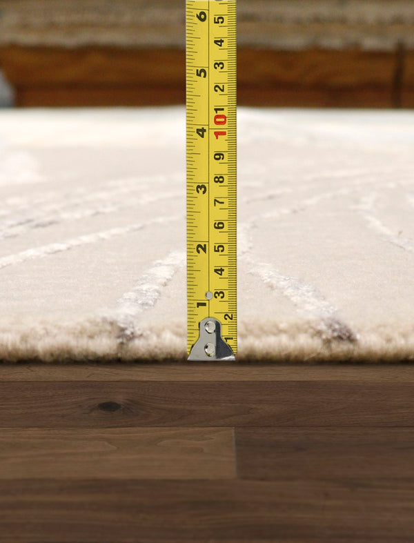 Pasargad Home Modern Hand-knotted Area Rug – Elegant Abstract Design In Premium Viscose Silk & Wool   Pa-9 12x15