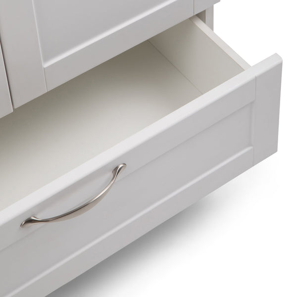 English Elm Maile 28" Laundry Cabinet with Deep 12.8" ABS Sink, Pull-Out Faucet, Storage Drawer, Pure White B136P158804
