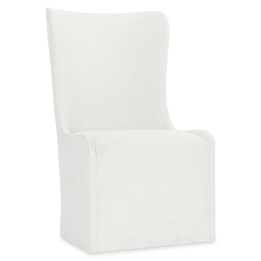 Bernhardt Bernhardt Albion Upholstered Side Chair With Oak Frame, Wingback Silhouette, Casters & Slipcover Look 311503