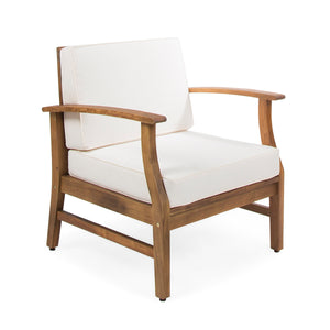 English Elm Perla Solid Acacia Outdoor Club Chair Slatted Hardwood Frame Resort Patio Seat 61442.00CRM